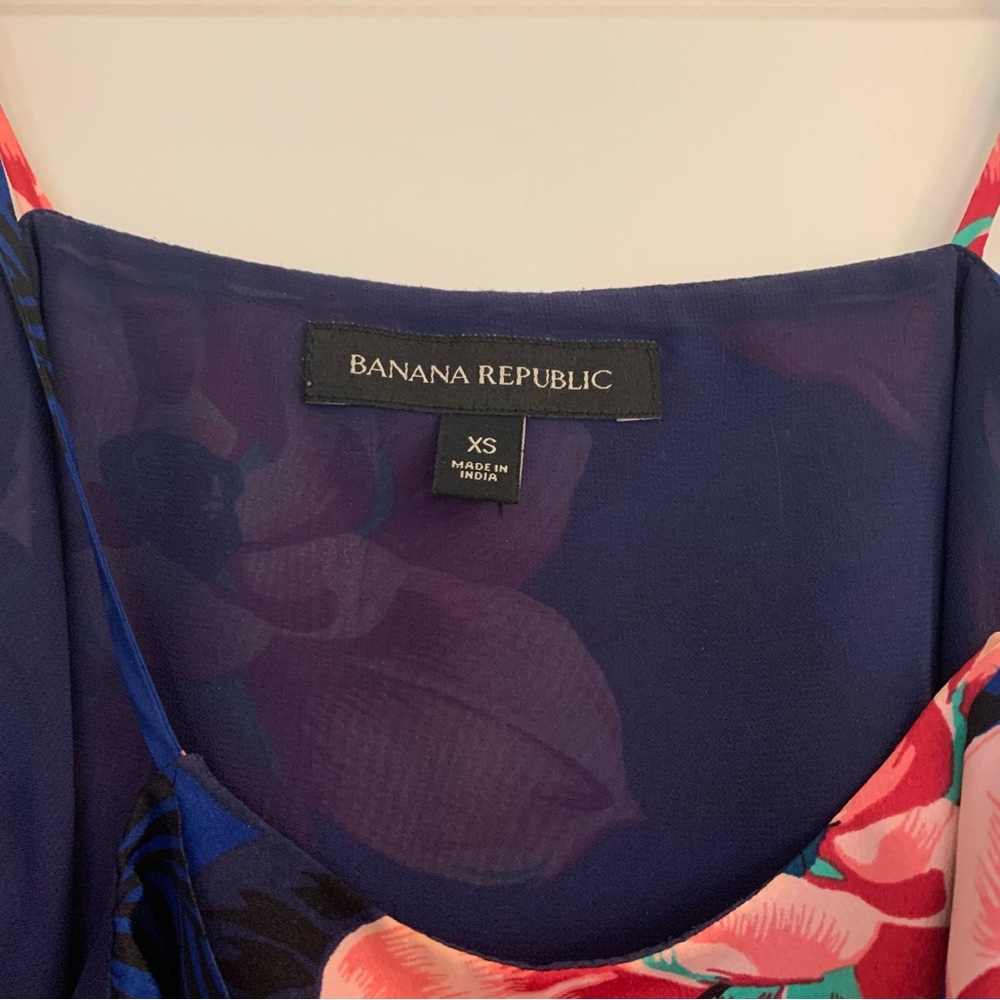 Banana Republic Tropical Floral Cold Shoulder Top XS - Picture 7 of 9